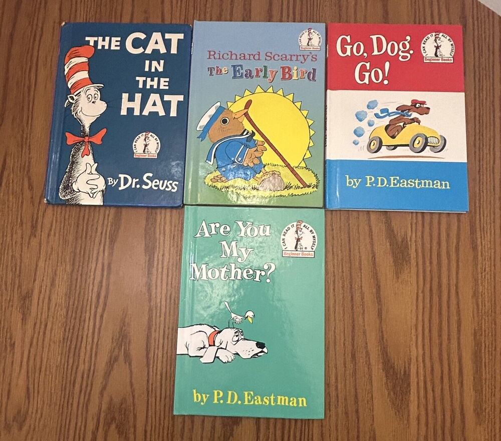 Dr Seuss Hardcover Books I Can Read All By Myself Beginners Lot Of 4 Vintage